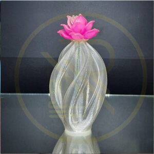 پرینت سه بعدی طرح گلدان شفاف و براق دارای طرح و مدل خاص و جدید با قیمت مقرو به صرفه و مناسب تولید شده است