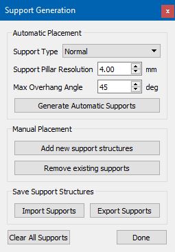 تنظیمات ساپورت در نرم‌افزار Simplify 3D